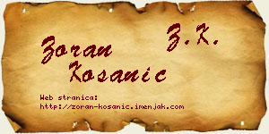 Zoran Kosanić vizit kartica